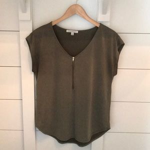 Green Envelope zipper front shirt